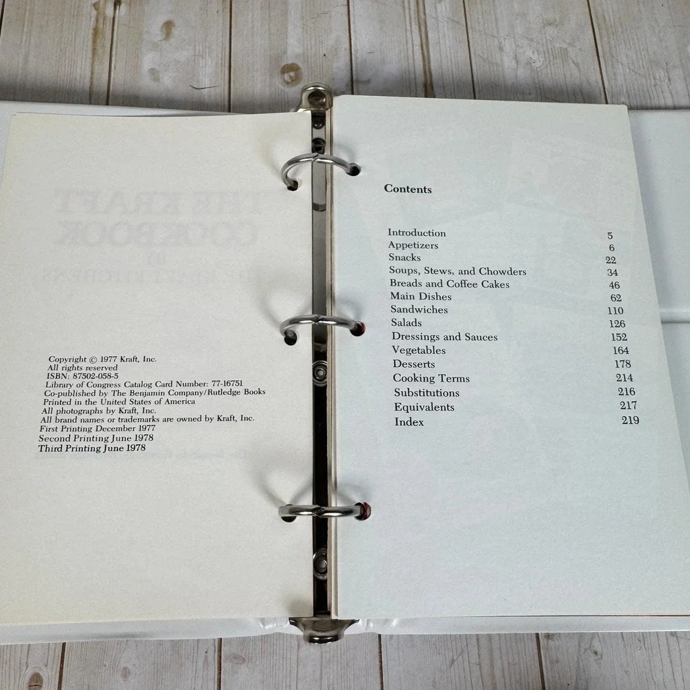 The Kraft Cookbook Kraft Kitchens 1977 First Printing Binder Ring Bound Recipes